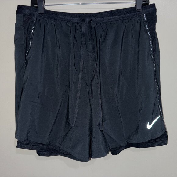 Nike Run Division Flex Stride Hybrid 5" Running Shorts Black Mens DA0280-010 - Picture 2 of 10